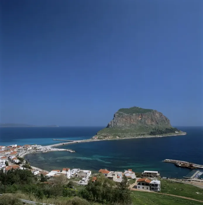 Framed Print : Rock known as the Gibraltar of Greece Framed Print : Rock known as the Gibraltar of Greece