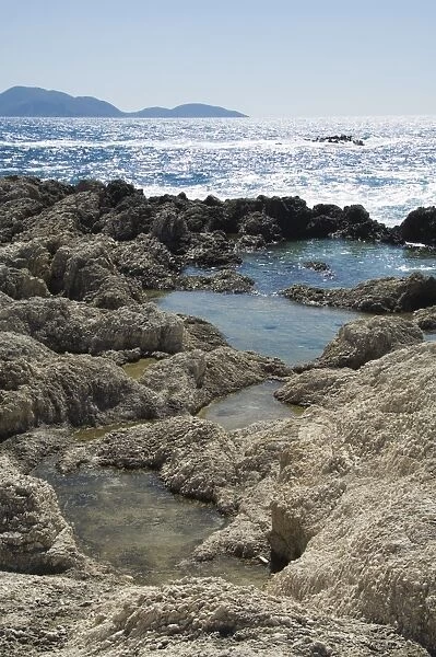 Rock pools where locals collect salt