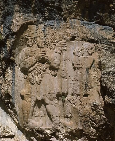 Rock relief of local Hittite ruler paying homage to the god of fertility
