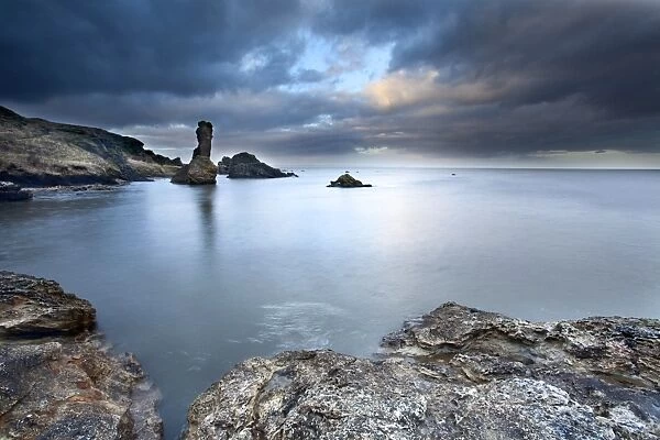 Rock and Spindle on the Fife coast near St. Andrews, Fife, Scotland, United Kingdom, Europe