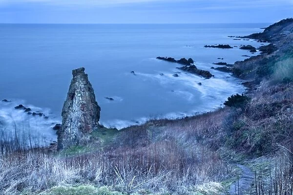 Rock Stack on the Fife Coast near St. Andrews, Fife, Scotland, United Kingdom, Europe