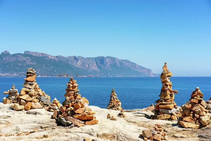 Framed Print : Rock towers with coastal landscape of Sardinia in the background, Sardinia, Italy, Mediterranean, Europe Framed Print : Rock towers with coastal landscape of Sardinia in the background, Sardinia, Italy, Mediterranean, Europe