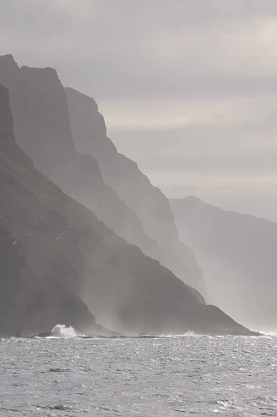 Rocks on coast in twilight, San Antao, Cape Verde Islands, Atlantic, Africa