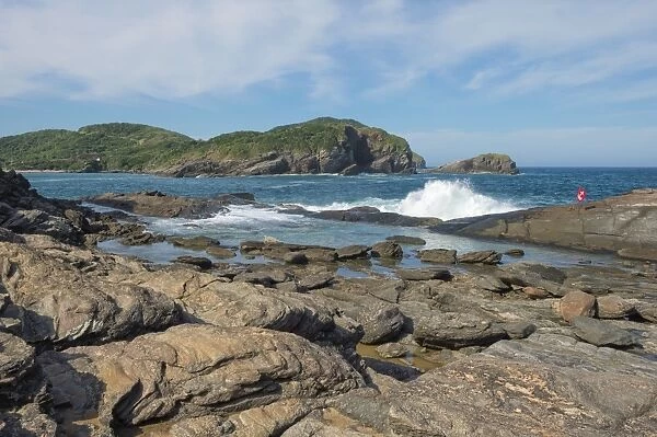 Rocks and waves at Ponta da Lagoinha, Buzios, Rio de Janeiro State, Brazil, South America