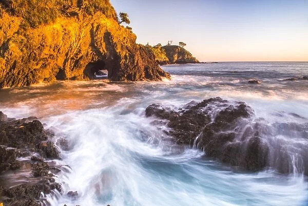 Rocky Bay at sunrise, Tapeka Point, Russell, Bay of Islands, Northland Region, North Island