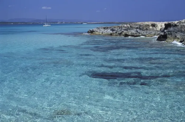Framed Print : Rocky coast and sea, Formentera, Balearic Islands, Spain, Mediterranean, Europe Framed Print : Rocky coast and sea, Formentera, Balearic Islands, Spain, Mediterranean, Europe