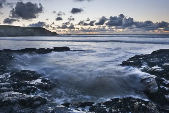 Framed Print : Rocky coast at Treyarnon Bay at sunset, Cornwall, England, United Kingdom, Europe Framed Print : Rocky coast at Treyarnon Bay at sunset, Cornwall, England, United Kingdom, Europe