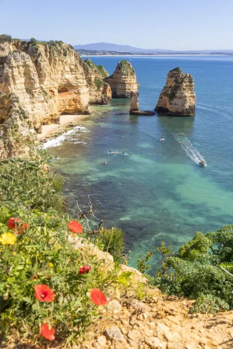 Framed Print : Rocky coastline near Lagos, Algarve, Portugal, Europe Framed Print : Rocky coastline near Lagos, Algarve, Portugal, Europe
