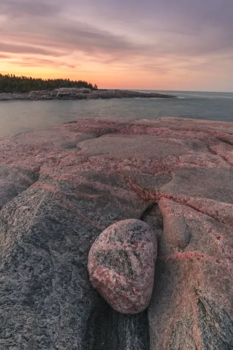 Framed Print : Rocky coastline at sunset, Lackies Head and Green Cove, Cape Breton National Park