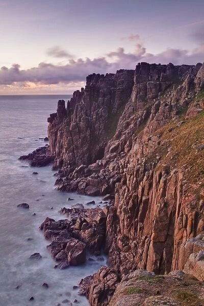 The rocky Cornish coastline near to Lands End, Cornwall, England, United Kingdom, Europe
