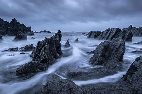 Rocky seashore on the North Devon Coast, Devon, England, United Kingdom, Europe
