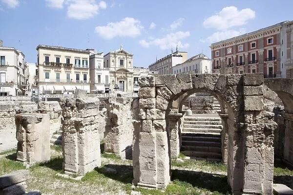 The Roman amphitheatre in Lecce, Puglia, Italy, Europe
