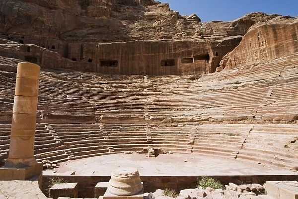 Roman amphitheatre, Petra, UNESCO World Heritage Site, Jordan, Middle East