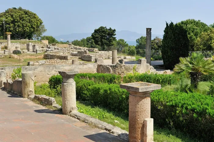 Framed Print : Roman part of the archaeological site of Empuries, Costa Brava, Catalonia, Spain, Europe