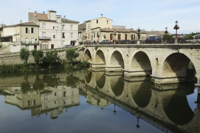 Framed Print : A Roman Bridge, built in the reign of the Emperor Tiberius, spans the River Vidourle at Sommieres Framed Print : A Roman Bridge, built in the reign of the Emperor Tiberius, spans the River Vidourle at Sommieres