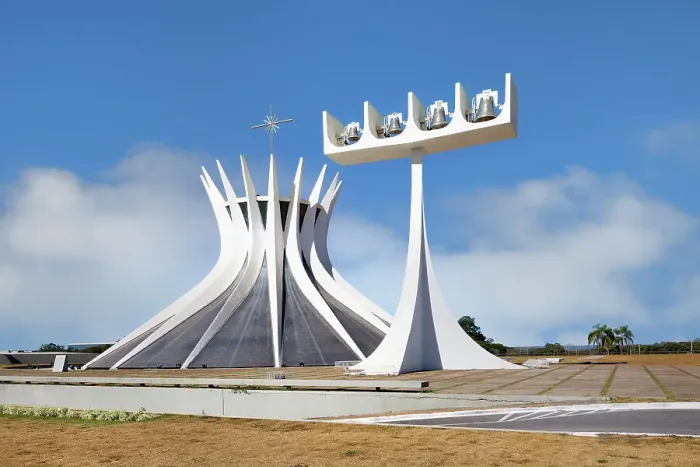 Framed Print : Roman Cathedral of Brasilia (Metropolitan Cathedral) and Bell Tower, designed by Oscar Niemeyer, Brasilia, UNESCO World Heritage Site, Brasilia, Federal district, Brazil, South America Framed Print : Roman Cathedral of Brasilia (Metropolitan Cathedral) and Bell Tower, designed by Oscar Niemeyer, Brasilia, UNESCO World Heritage Site, Brasilia, Federal district, Brazil, South America