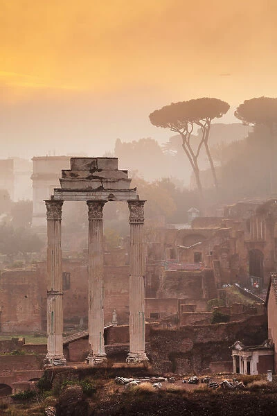 Roman Forum (Foro Romano) at sunrise, UNESCO World Heritage Site, Rome, Lazio, Italy