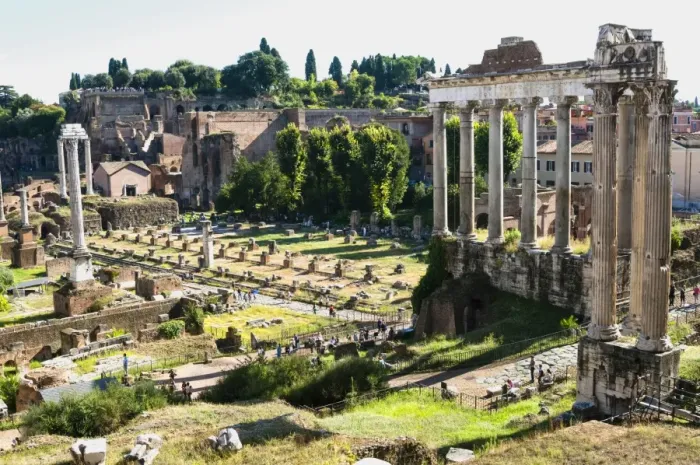 Framed Print : Roman Forum with the Temple of Saturn, Rome, UNESCO World Heritage Site, Lazio, Italy