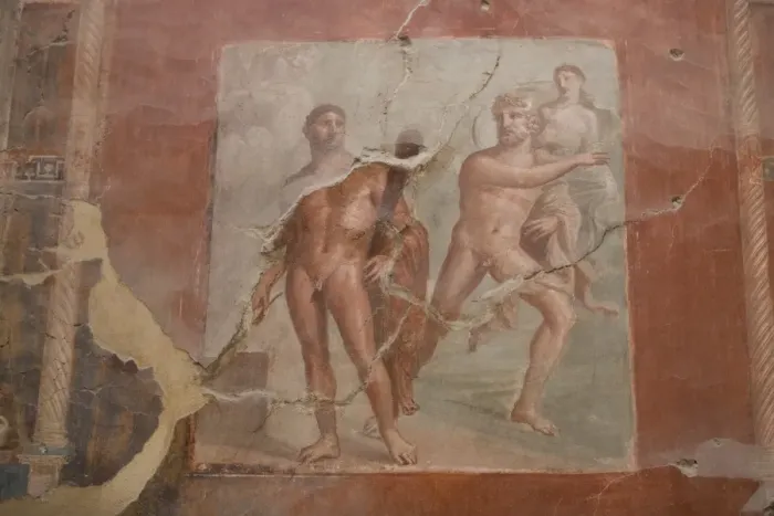 Framed Print : Roman frescoes at Ercolano (Herculaneum), UNESCO World Heritage Site, Campania Framed Print : Roman frescoes at Ercolano (Herculaneum), UNESCO World Heritage Site, Campania