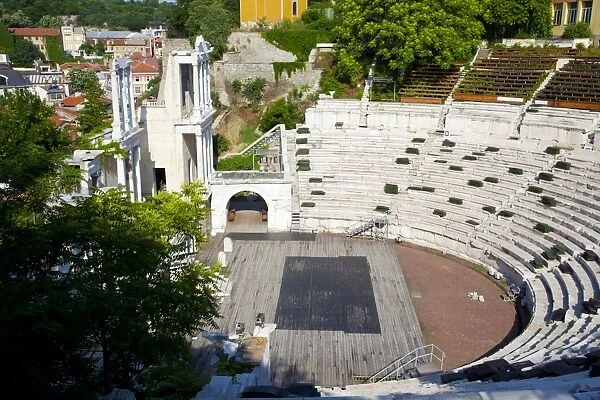 Roman marble amphitheatre built in the 2nd century, Plovidv, Bulgaria, Europe