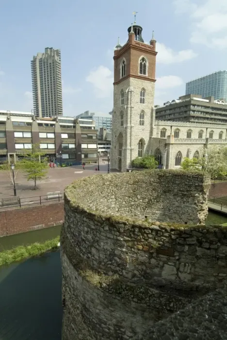 Framed Print : Roman and Medieval wall and church, the Barbican, London, England, United Kingdom, Europe Framed Print : Roman and Medieval wall and church, the Barbican, London, England, United Kingdom, Europe