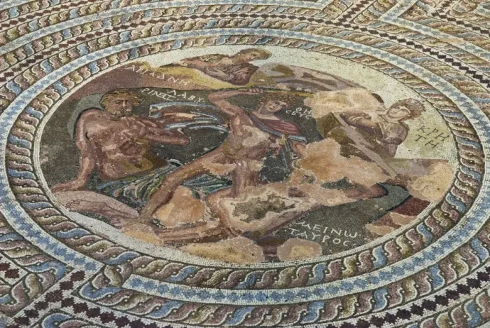 Framed Print : Roman mosaic, Archaeological Park, Paphos, UNESCO World Heritage Site, Cyprus, Europe Framed Print : Roman mosaic, Archaeological Park, Paphos, UNESCO World Heritage Site, Cyprus, Europe