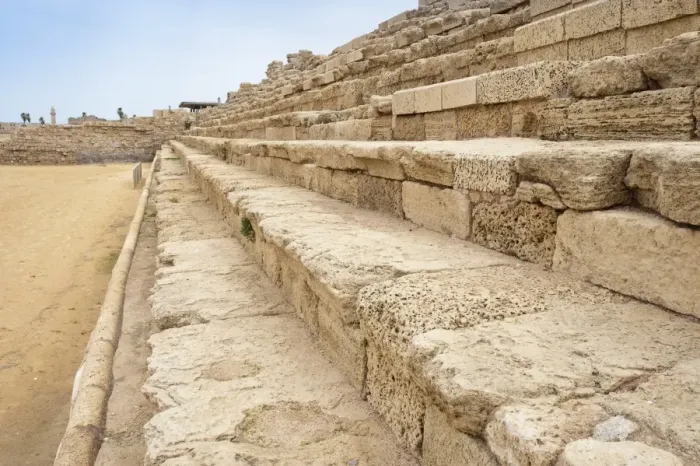 Framed Print : Roman ruins in Caesarea, Israel, Middle East