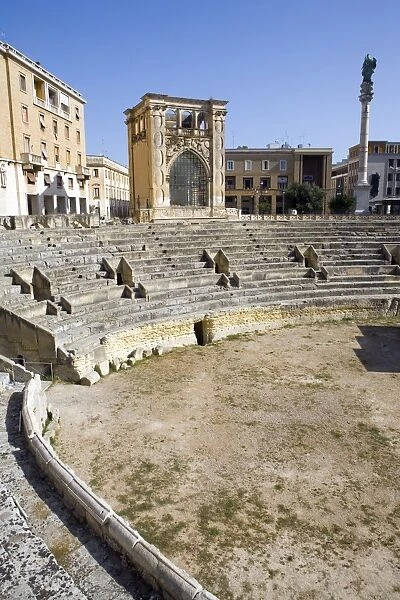 Roman theatre, Sant Oronzo Square, Lecce, Lecce province, Puglia, Italy, Europe