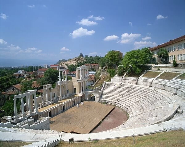 The Roman theatre in the town of Plovdiv in Bulgaria, Europe