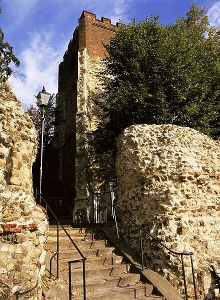 Roman wall, Colchester, Essex, England, United Kingdom, Europe