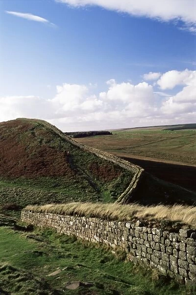 Roman Wall, Steelrigg, Hadrians Wall, UNESCO World Heritage Site, Northumbria