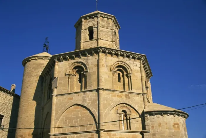 Framed Print : Romanesque church of the Holy Sepulchre, dating from the 12th century, Torres del Rio