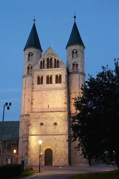 Romanesque Church of Kloster (Cloister) Unser Lieben Frauen, now museum of religion at twilight