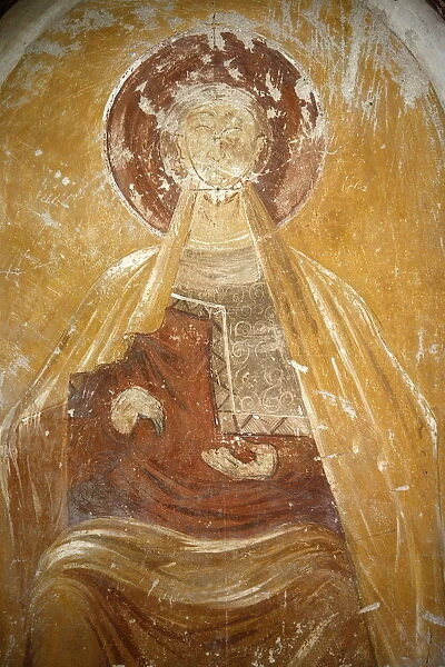 Romanesque painting in St. Savin Abbey, Saint-Savin-sur-Gartempe, Vienne, France, Europe