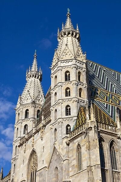 Romanesque Towers of St. Stephens Cathedral, UNESCO World Heritage Site, Stephansplatz