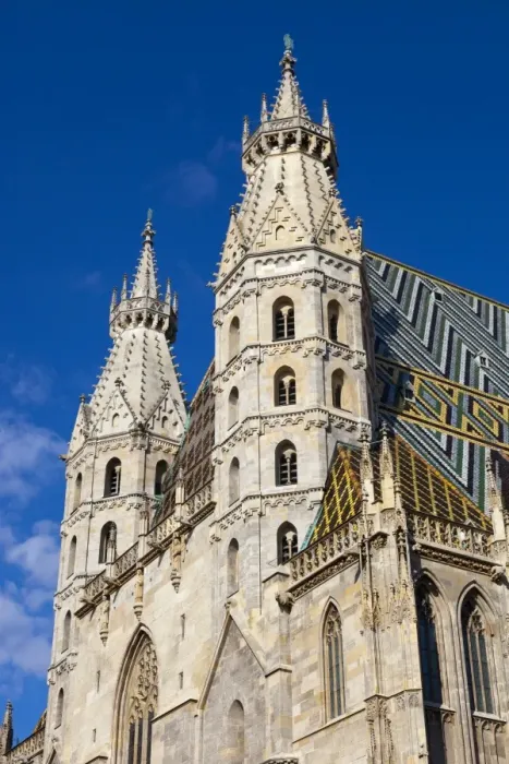 Framed Print : Romanesque Towers of St. Stephens Cathedral, UNESCO World Heritage Site, Stephansplatz Framed Print : Romanesque Towers of St. Stephens Cathedral, UNESCO World Heritage Site, Stephansplatz
