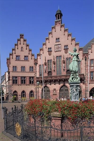 Romer Town Hall in Romer Square in Frankfurt
