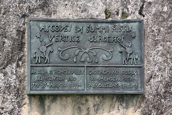 Roncesvalles (Roncevaux) battle monument, Roncevaux, Navarre, Spain, Europe
