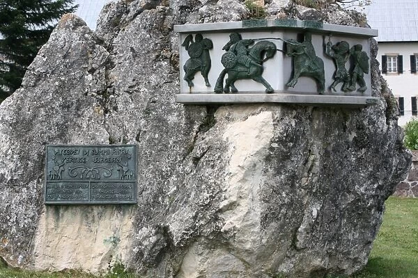 Roncesvalles (Roncevaux) battle monument, Roncevaux, Navarre, Spain, Europe