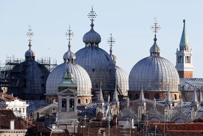 Framed Print : Roof of the Basilica San Marco, an example of Byzantine architecture first built in Framed Print : Roof of the Basilica San Marco, an example of Byzantine architecture first built in