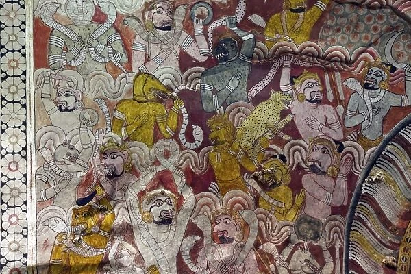 Roof murals, Dambulla Cave Temple, UNESCO, World Heritage Site, Sri Lanka, Asia