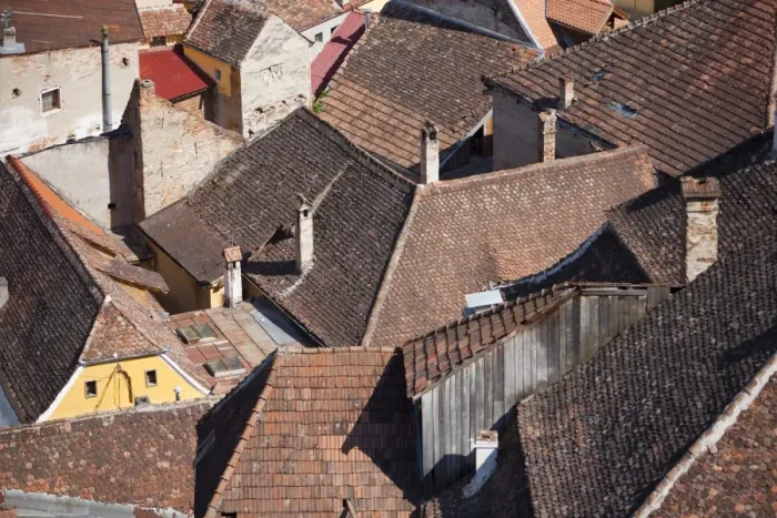 Framed Print : Roofs, Sighisoara, UNESCO World Heritage Site, Transylvania, Romania, Europe