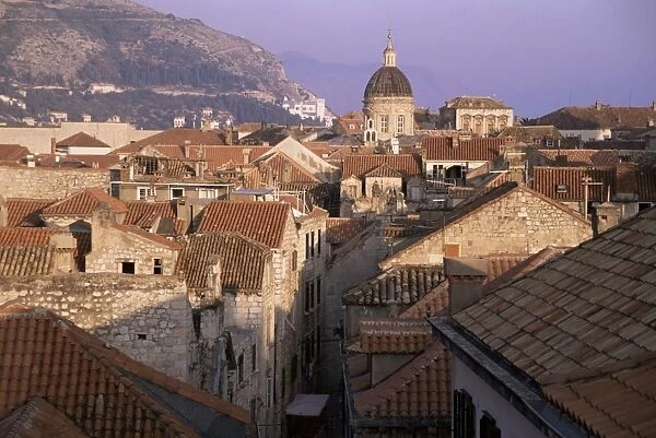 Roofscape, with evidence of repairs in progress in 1997, Dubrovnik, Dalmatia