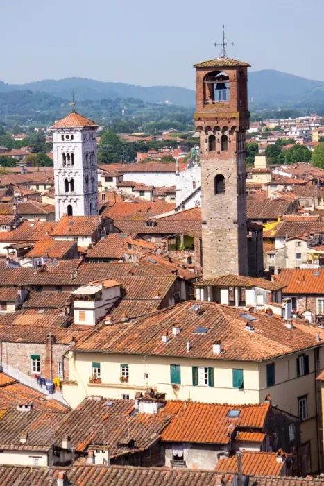 Framed Print : Roofscape as seen from Torre Guinigi, with the Torre delle Ore on the right, Lucca, Tuscany, Italy, Europe Framed Print : Roofscape as seen from Torre Guinigi, with the Torre delle Ore on the right, Lucca, Tuscany, Italy, Europe