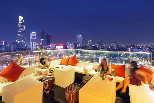 Rooftop bar at Silverland Central Hotel and Spa, Ho Chi Minh City (Saigon), Vietnam