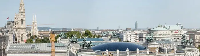 Framed Print : Rooftop view from the Justizcafe of the City Hall and Parliament, Vienna, Austria, Europe Framed Print : Rooftop view from the Justizcafe of the City Hall and Parliament, Vienna, Austria, Europe