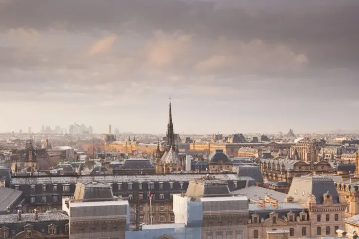 Framed Print : The rooftops of Paris from Notre Dame cathedral with Sainte Chapelle in the middle of the image, Paris, France, Europe Framed Print : The rooftops of Paris from Notre Dame cathedral with Sainte Chapelle in the middle of the image, Paris, France, Europe
