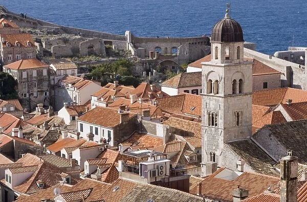 Rooftops and the tower of the Church of St. Saviour, Dubrovnik Old Town