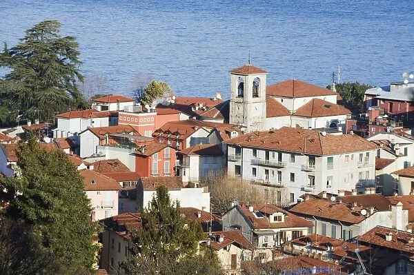 Rooftops in the town of Stresa, on Lake Maggiore, Italian Lakes, Piedmont, Italy, Europe