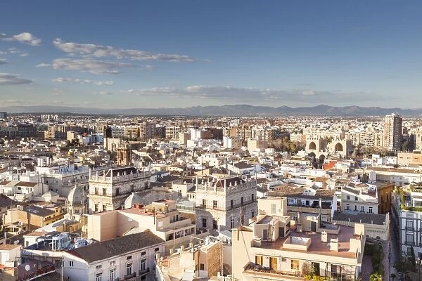 The rooftops of Valencia in Spain, Europe